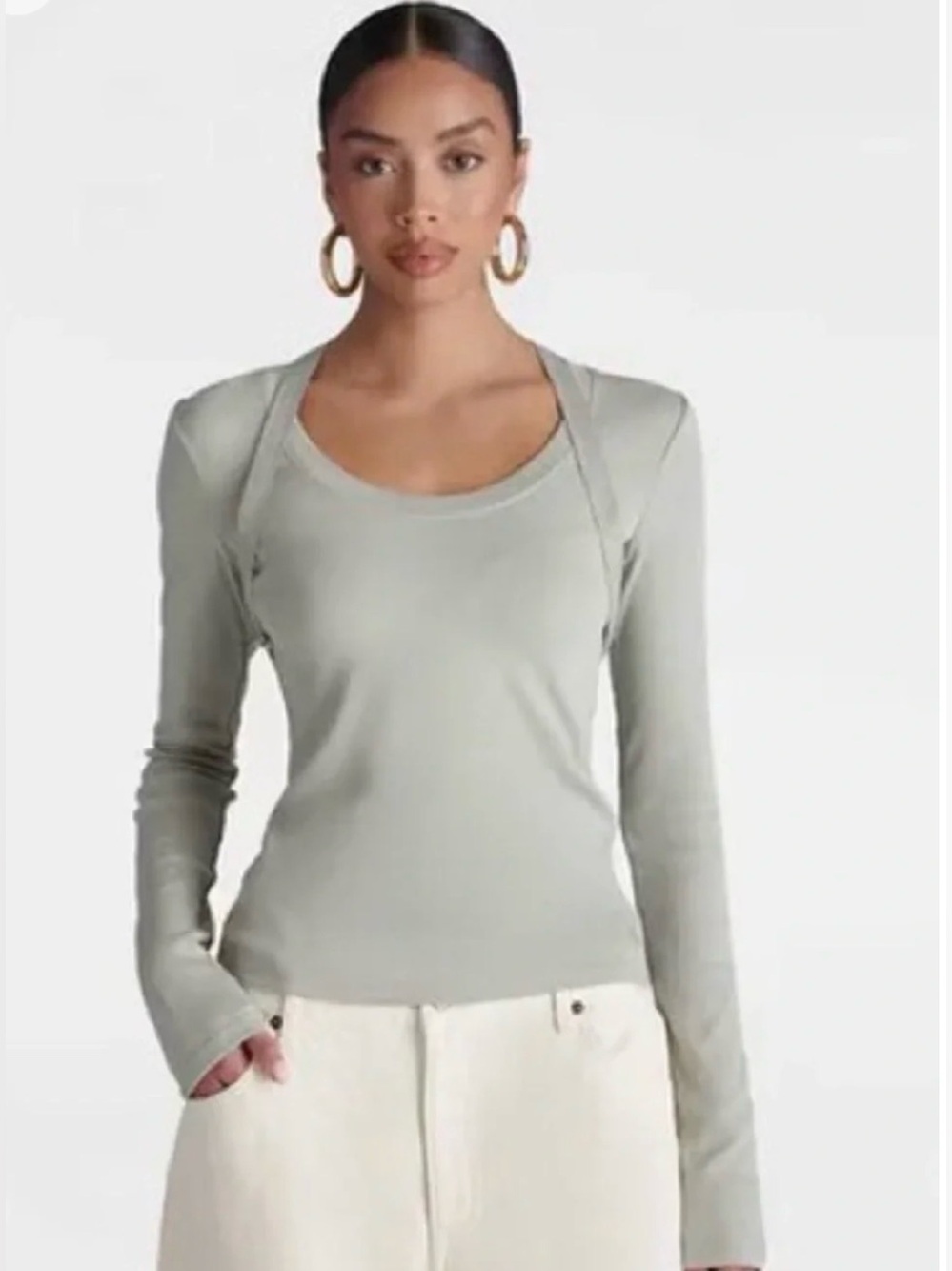 KBB by KAHLANA Long Sleeve Harness Ribbed Top Size XS